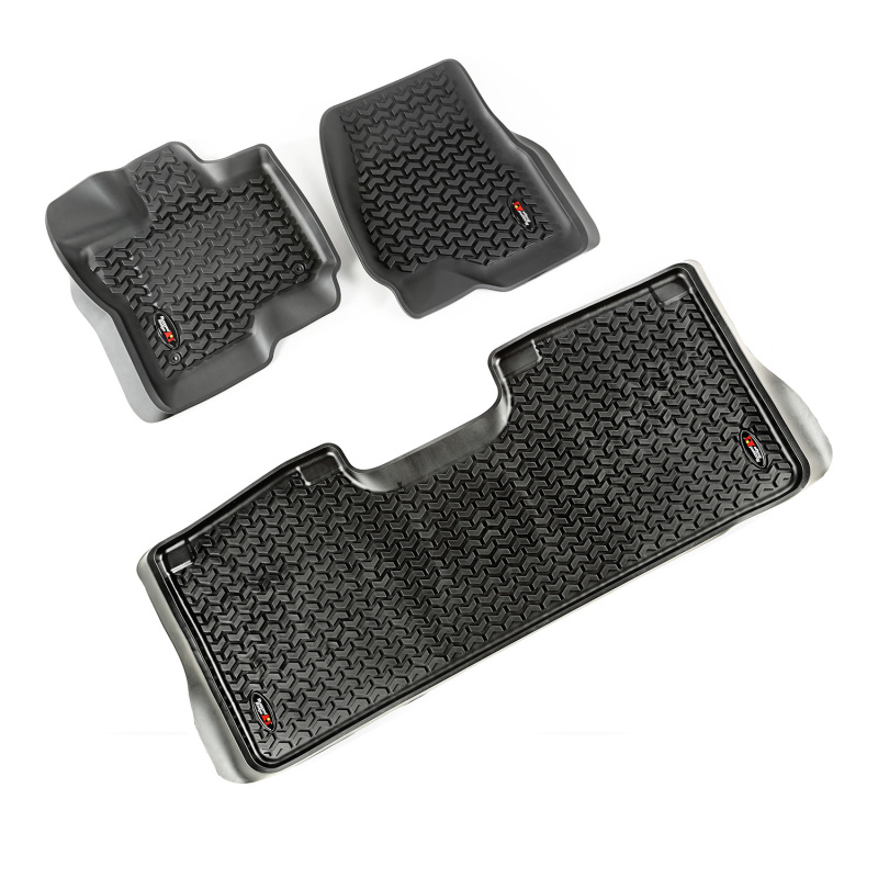 Ford F-150 Floor Liner Kit - Front/Rear - Rugged Ridge - 3 Pc - Black - `15-`18 Ford F-150 Floor Liner Kit - Front/Rear - Rugged Ridge - 3 Pc - Black - `15-`18